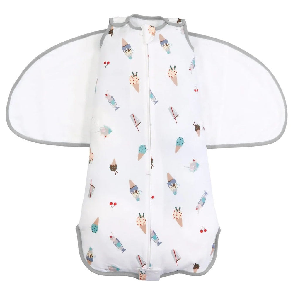 Nest Designs Bamboo Cotton Swaddle Sleep Bag 1.0 Tog Ice Cream Summer 0-6M