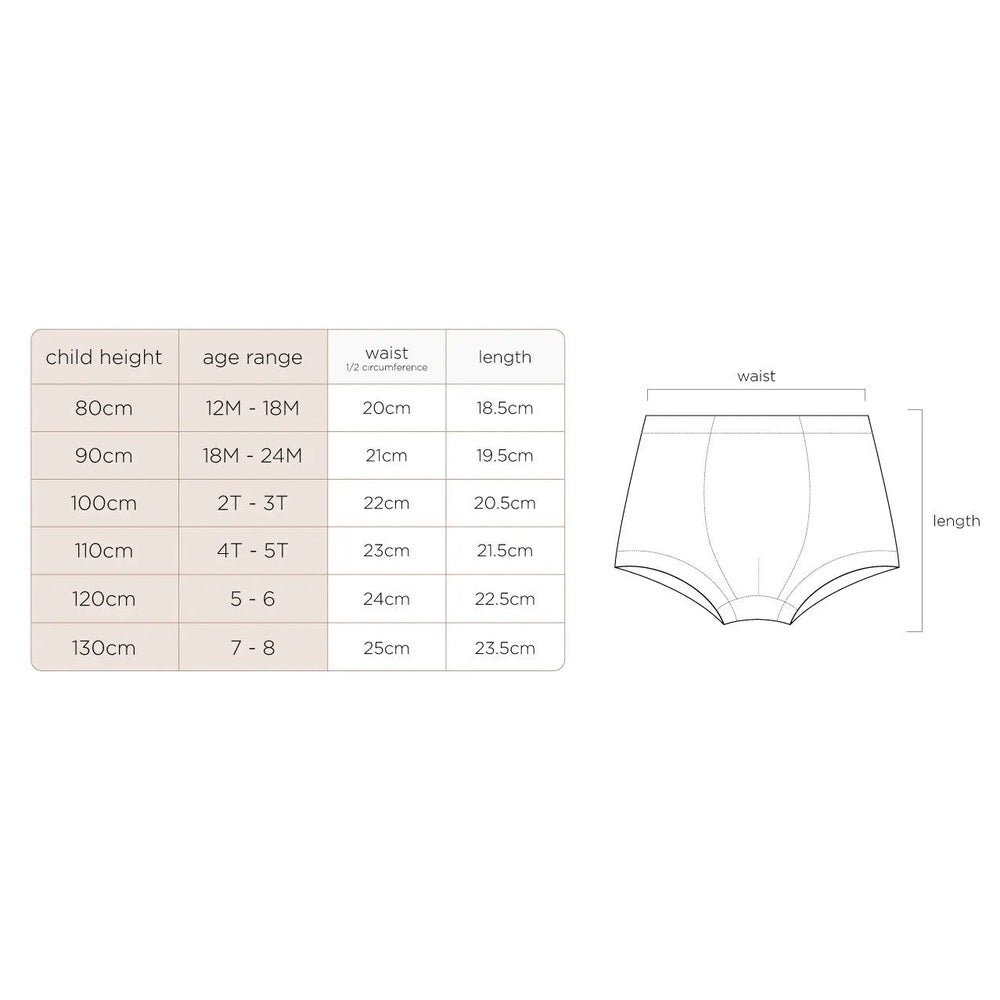 Nest Designs Bamboo Girls Boy Short Underwear (2 Pack) Sahara Sky