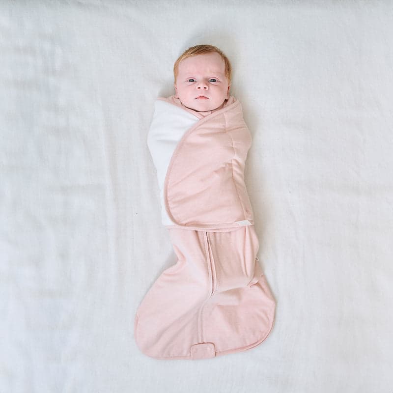 Nest Designs Bamboo Jersey Swaddle Sleep Bag 1.0 Tog Rose Smoke 0-6M