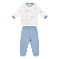 Nest Designs Bamboo Jersey Two-Piece Long Sleeve Pj Set Pastel Waves