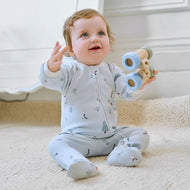 Nest Designs Organic Cotton Long Sleeve Footed Sleep Bag 1.0 Tog Snowy Snuggles