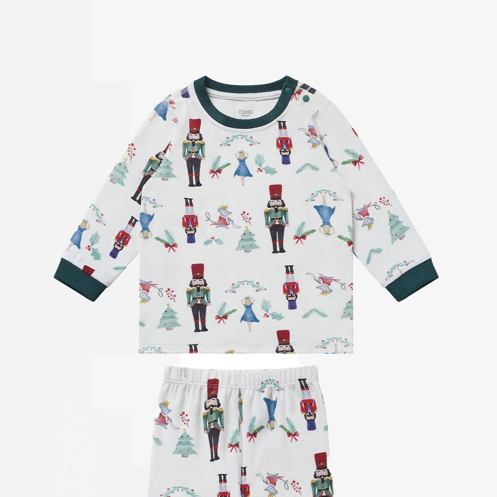 Nest Designs Organic Cotton Two-Piece Long Sleeve Pj Set Nutcracker