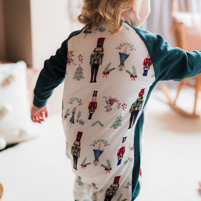 Nest Designs Raglan Bamboo Long Sleeve Footed Sleep Bag 2.5 Tog Nutcracker