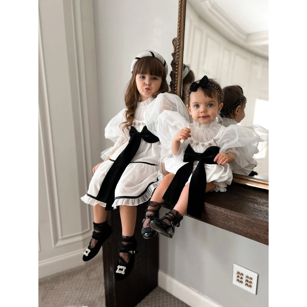 Petite Maison Kids Aurora Ivory Velour Romper