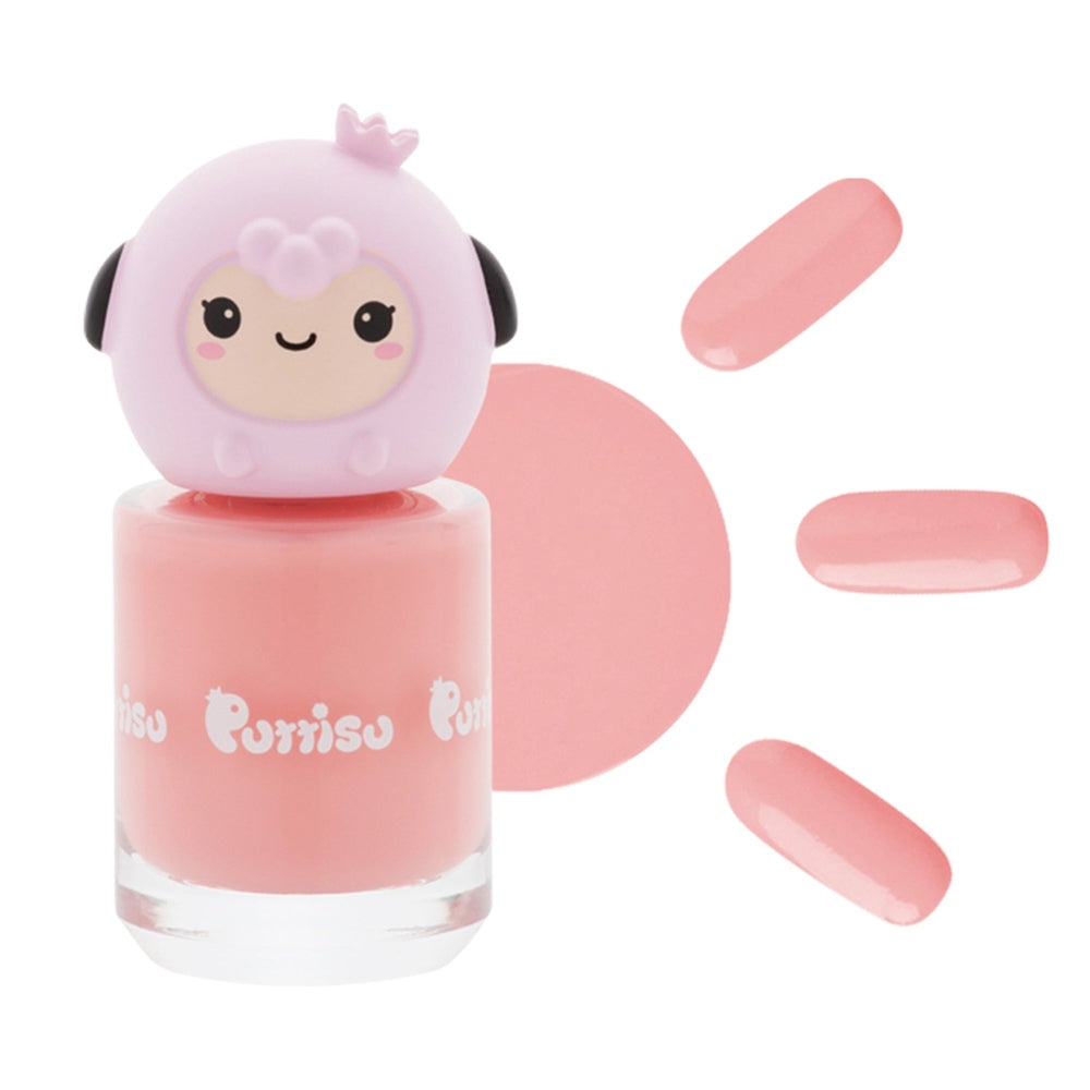 Puttisu Pangpang nail polish in pink with a cute panda cap topper