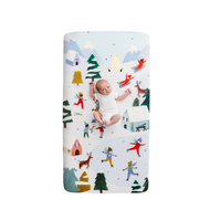 Rookie Humans Cotton Sateen Crib Sheet Snowy Day
