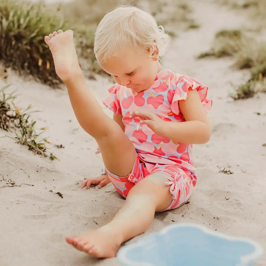 Snapper Rock Apple Love Flutter Sleeve Sunsuit