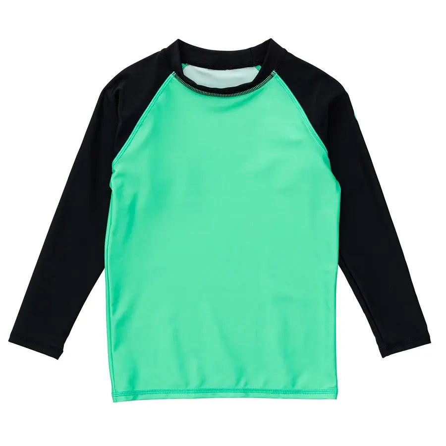 Snapper Rock Green Black Sustainable Ls Rash Top