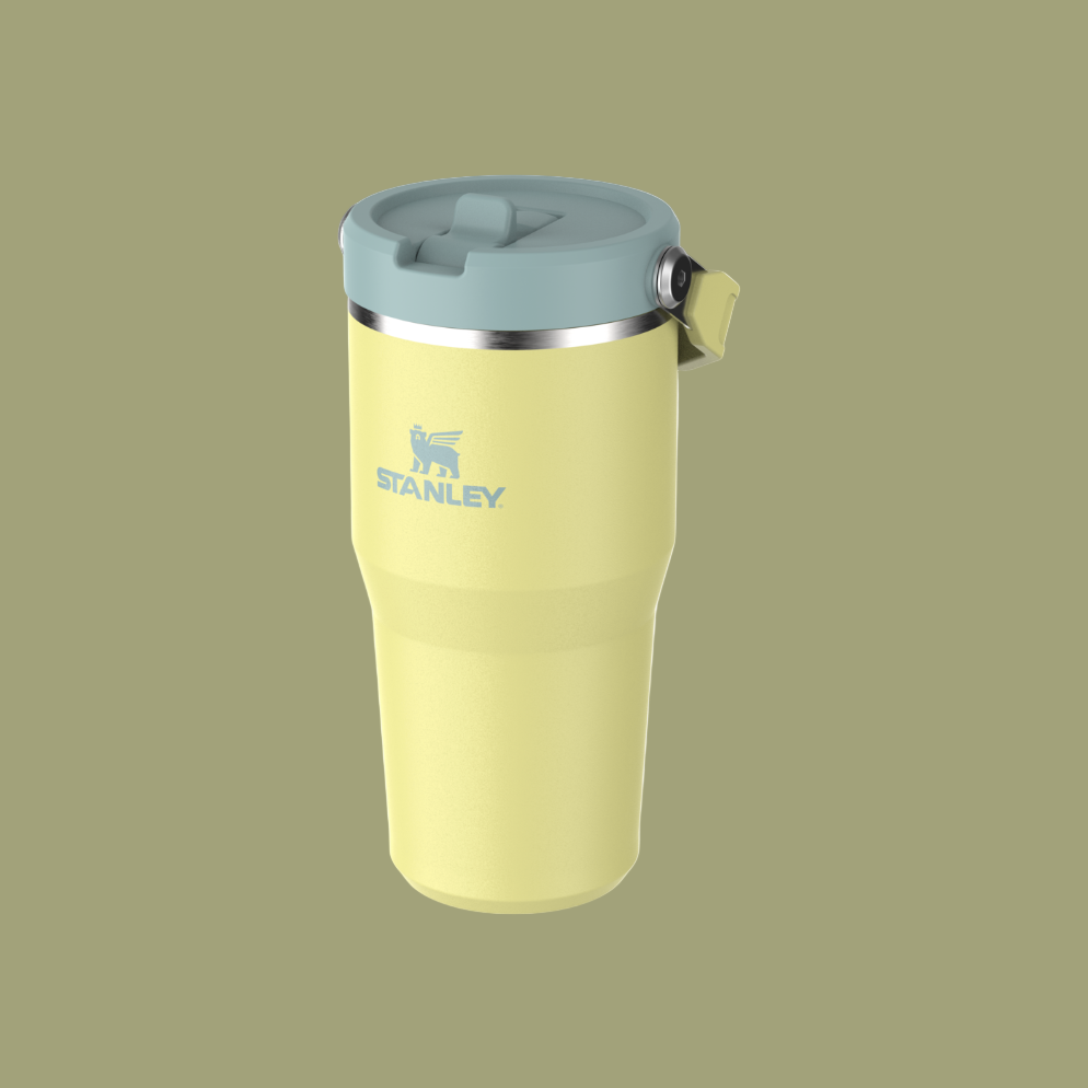 Stanley IceFlow Flip Straw 2.0 Tumbler 20 oz, yellow with light blue lid