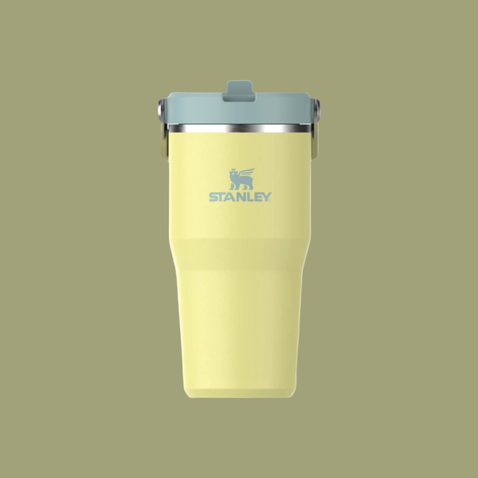 Stanley IceFlow Flip Straw 2.0 20 oz tumbler, yellow with blue lid