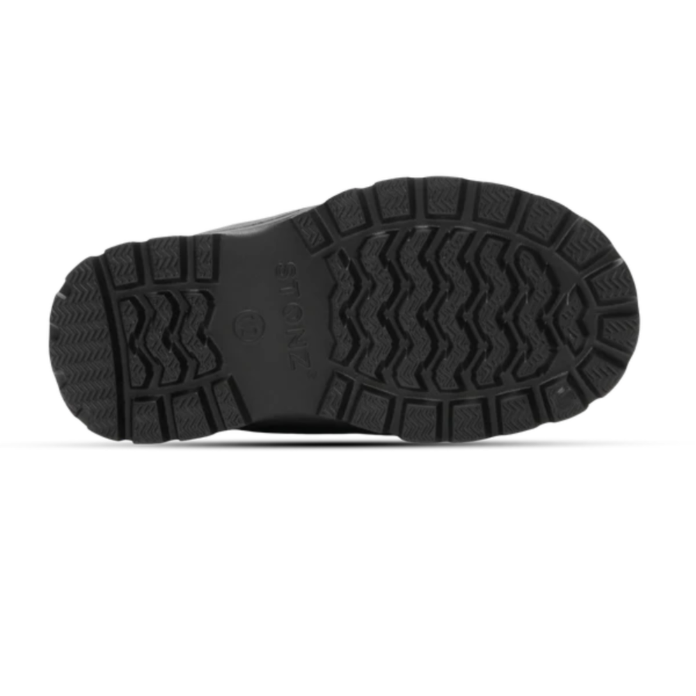 Stonz Trek Kid Snow Boots Denim with rugged tread sole for strong winter traction.