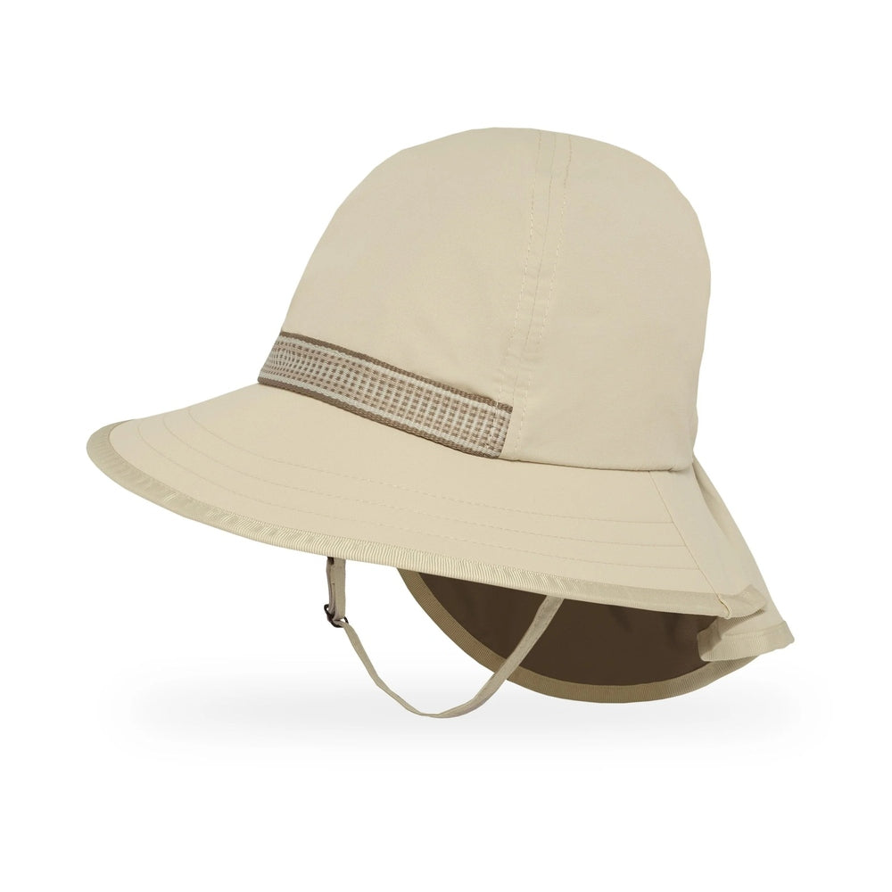 Sunday Afternoons Kids' Play Hat Cream/Sand with wide brim and adjustable chin strap