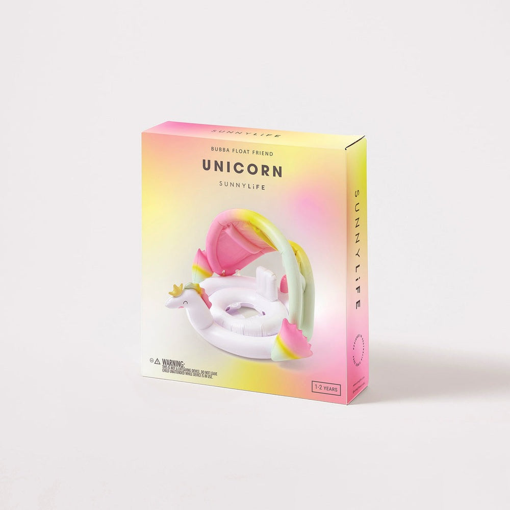 Unicorn Bubba Float Friend inflatable pool float by SunnyLife in pastel rainbow colors