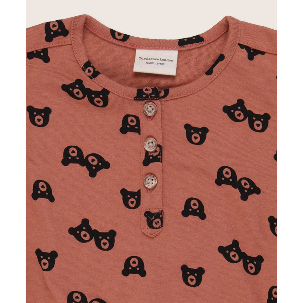 Turtledove London Two Bears Bubble Romper Sunset