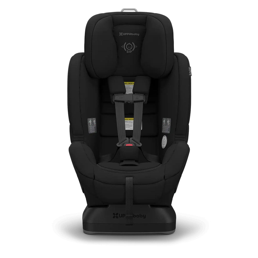 Uppababy Rove convertible car seat, black fabric with 5-point harness and padded head support