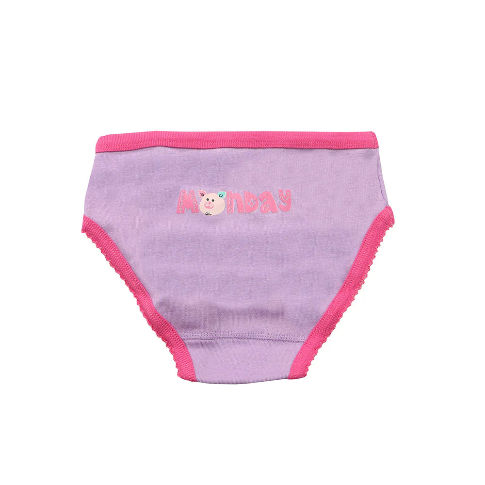 Zoocchini toddler organic panties, 7-pack Days of the Week in lavender with pink trim