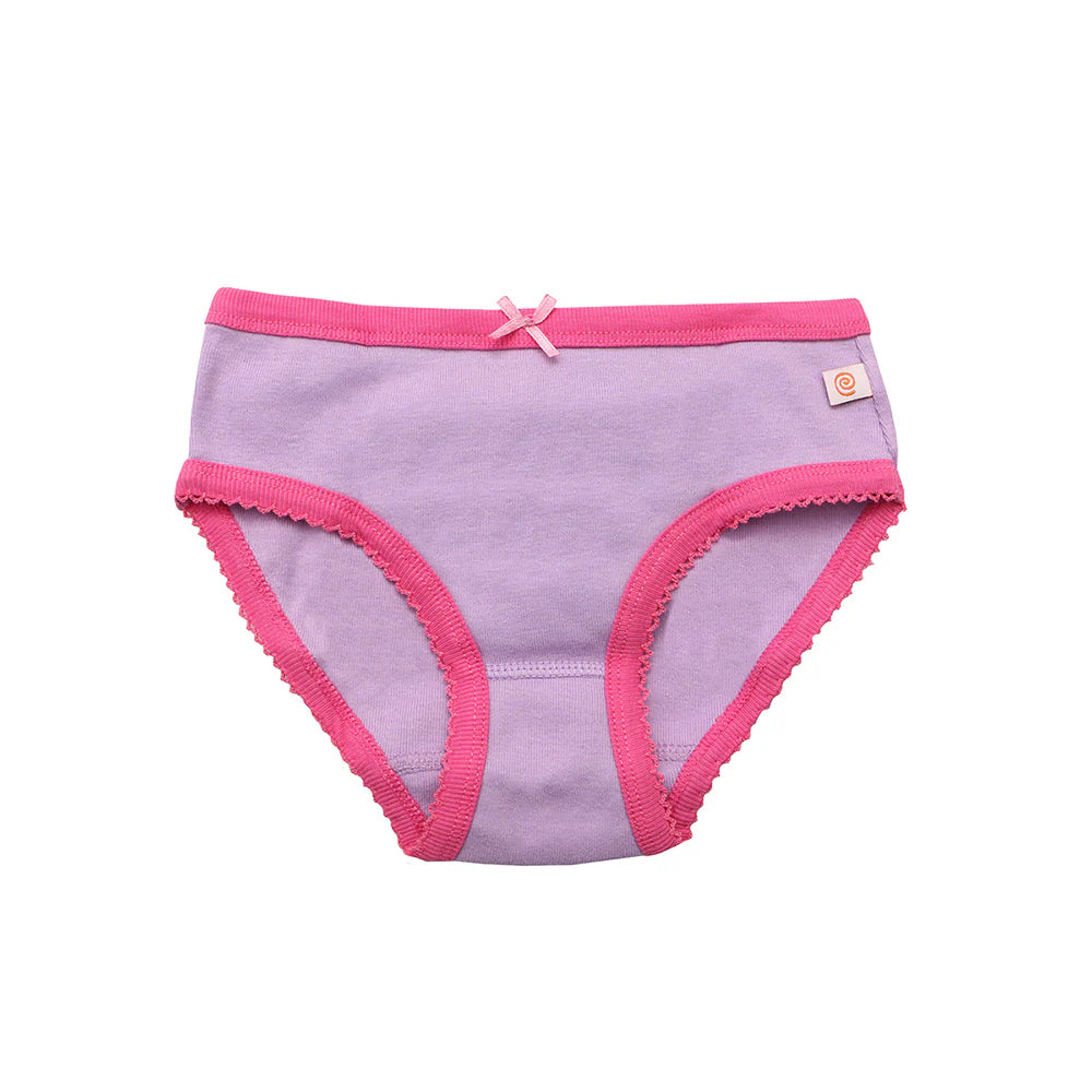 Zoocchini toddler underwear in lavender with pink trim, Days of the Week 7-pack