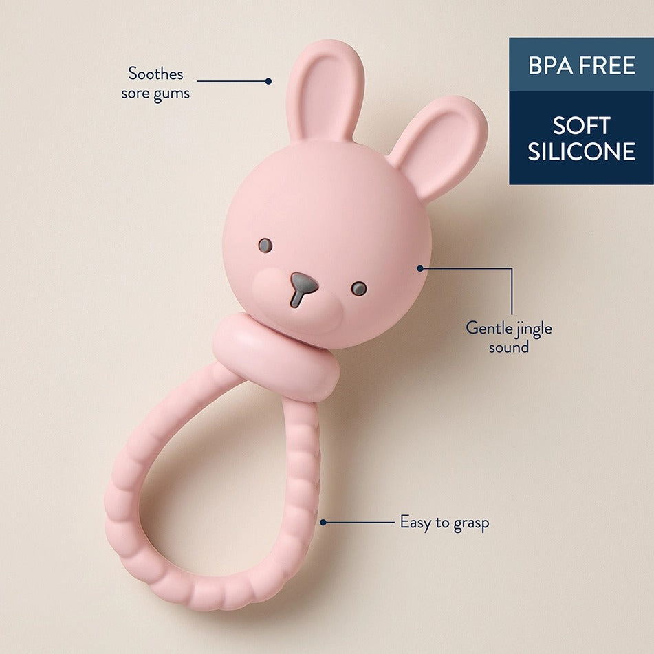Itzy Ritzy Sweetie Rattle Pink Bunny