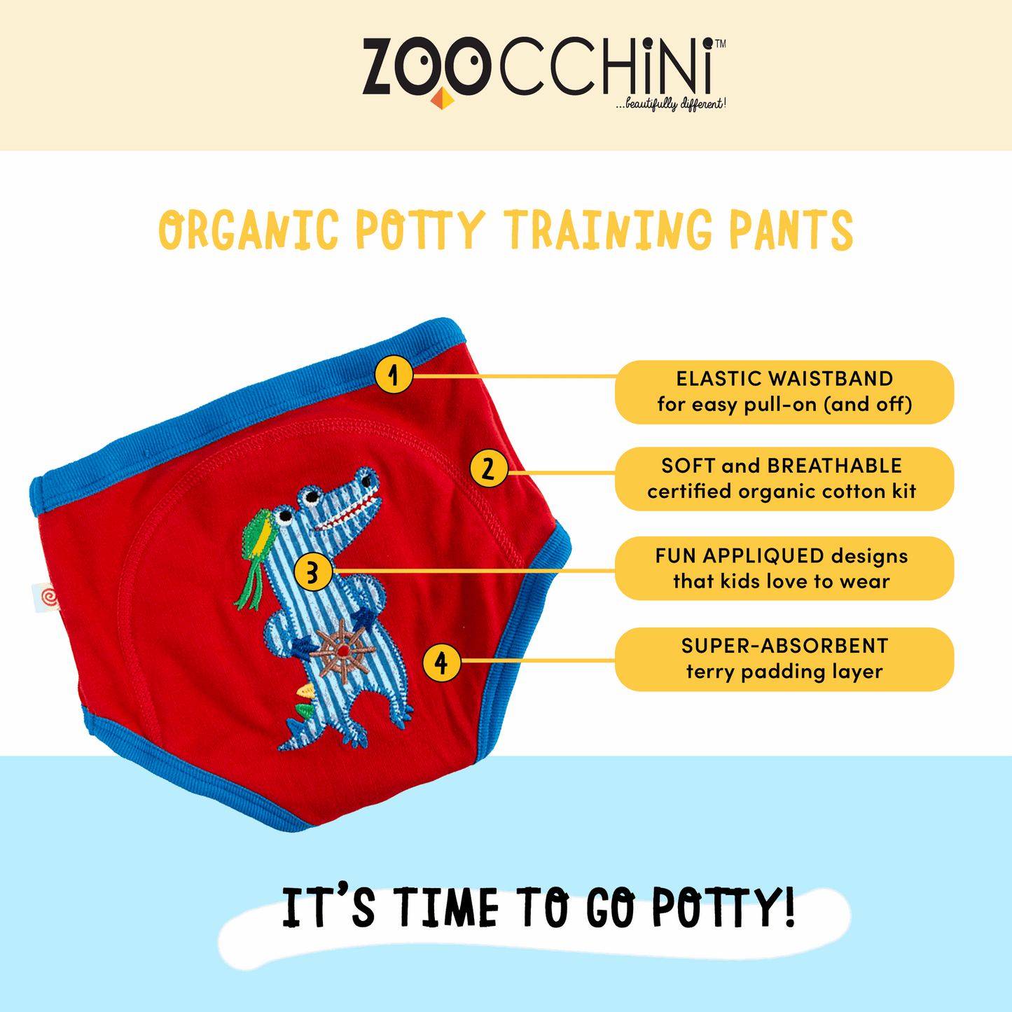 ZOOCCHINI TODDLER ORGANIC POTTY TRAINING PANTS 3PK WOODLAND PRINCESSES - baby enRoute