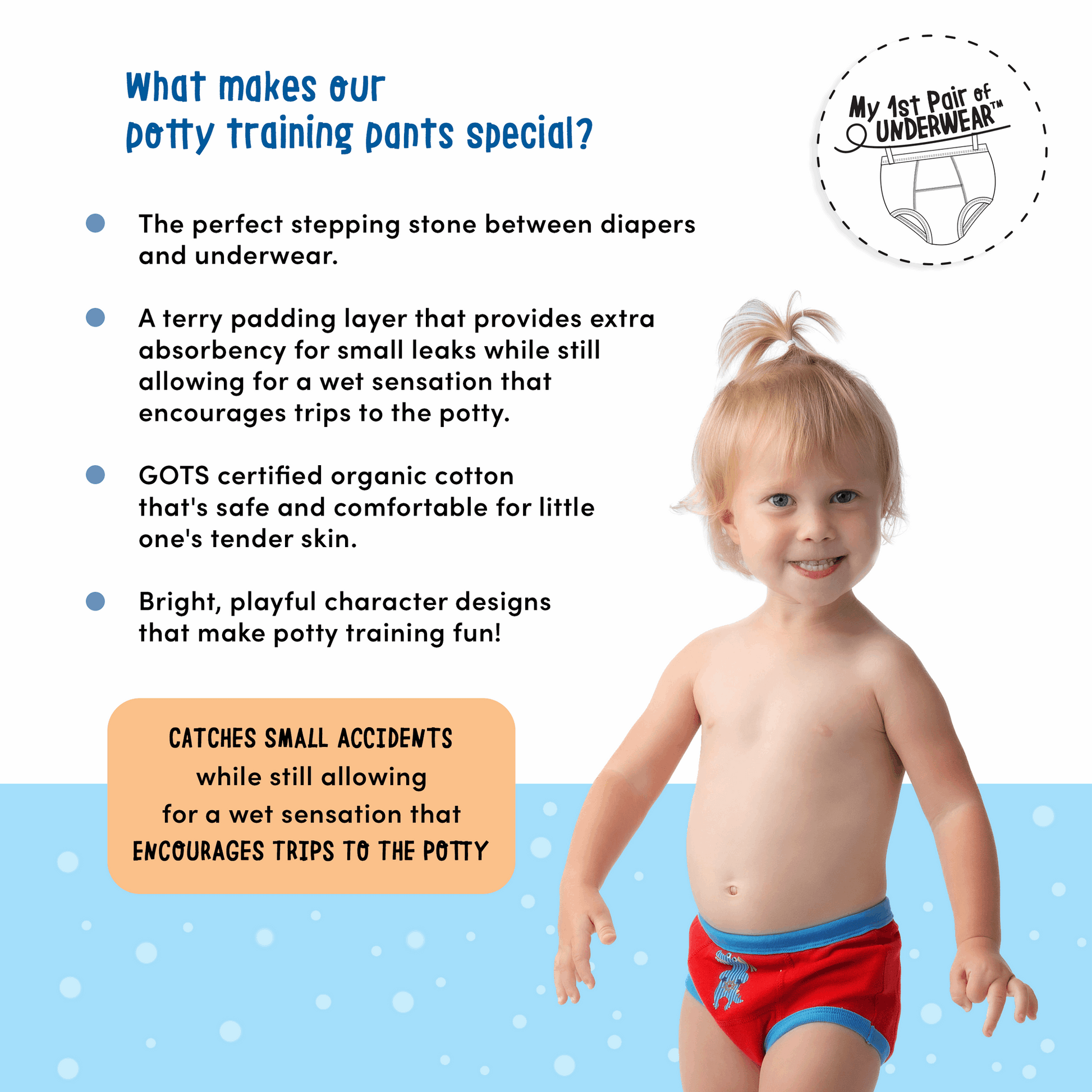 Zoocchini Toddler Organic Potty Training Pants 3pk Jurassic Pals