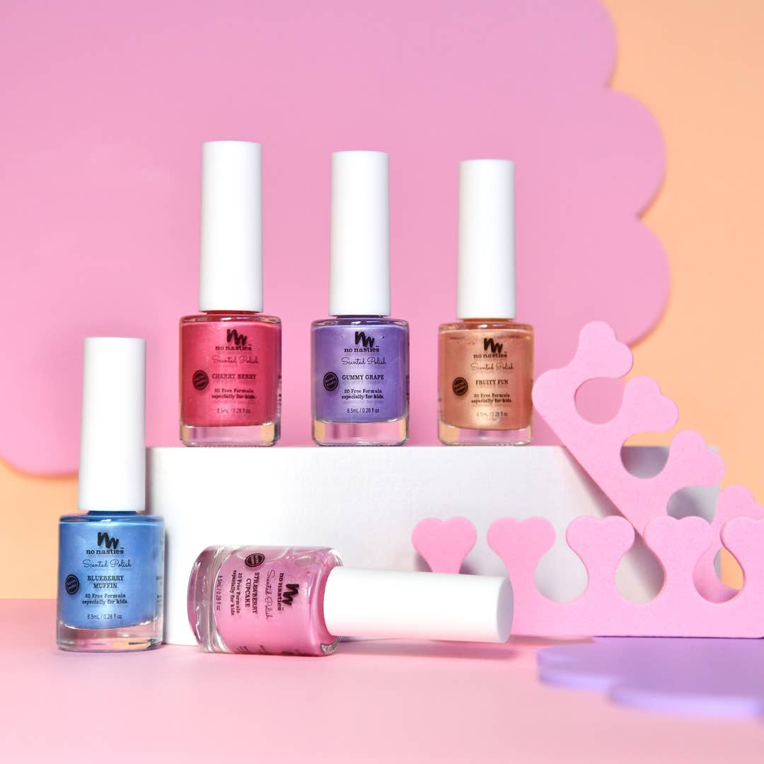 NO NASTIES KIDS 20 FREE WATER BASED SCENTED SCRATCH OFF KIDS NAIL POLISH - baby enRoute