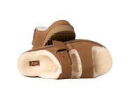UGG WOMEN'S GREENPORT STRAP SLIDE CHESTNUT