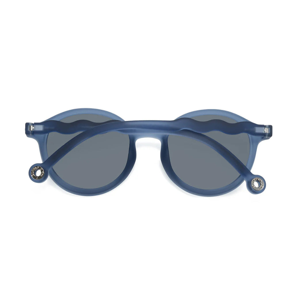 Olivio & Co oval sunglasses navy blue seaside stripes