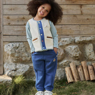 Petite Revery Recycled Fleece Kids Pants Deep Sea Blue