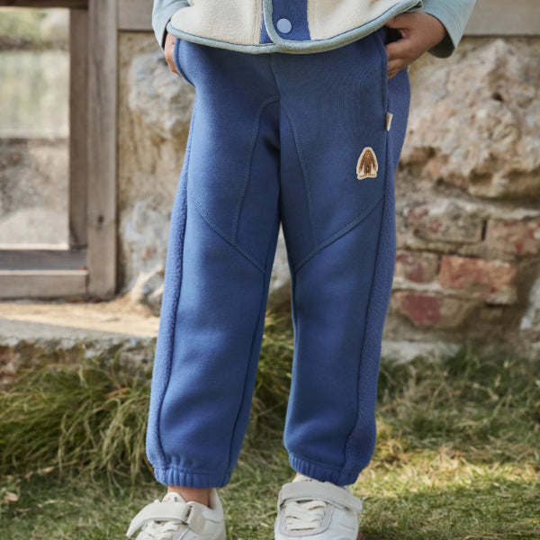 Petite Revery Recycled Fleece Kids Pants Deep Sea Blue 