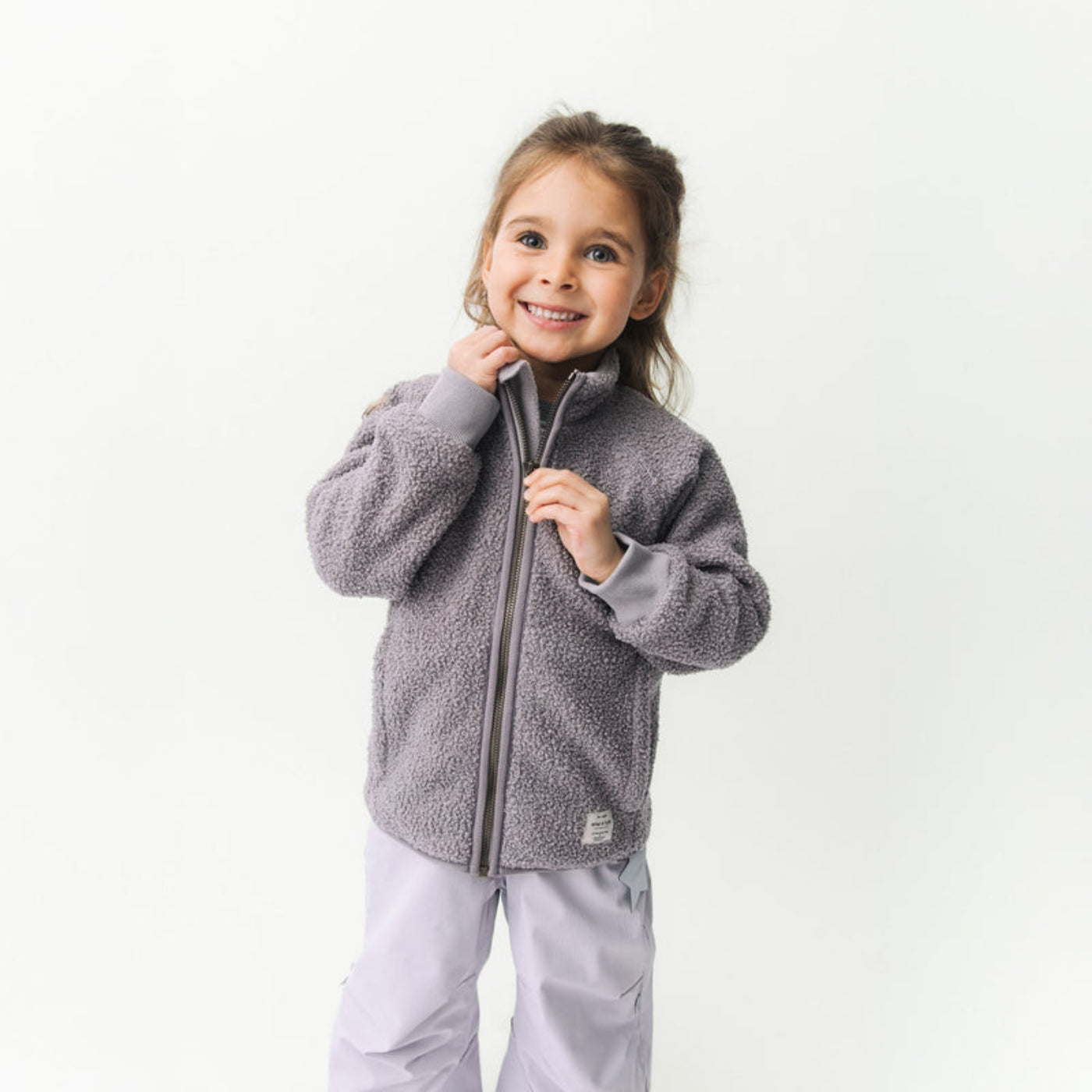 Mini A Ture Matcedric Teddyfleece Jacket Grs Zinc Purple