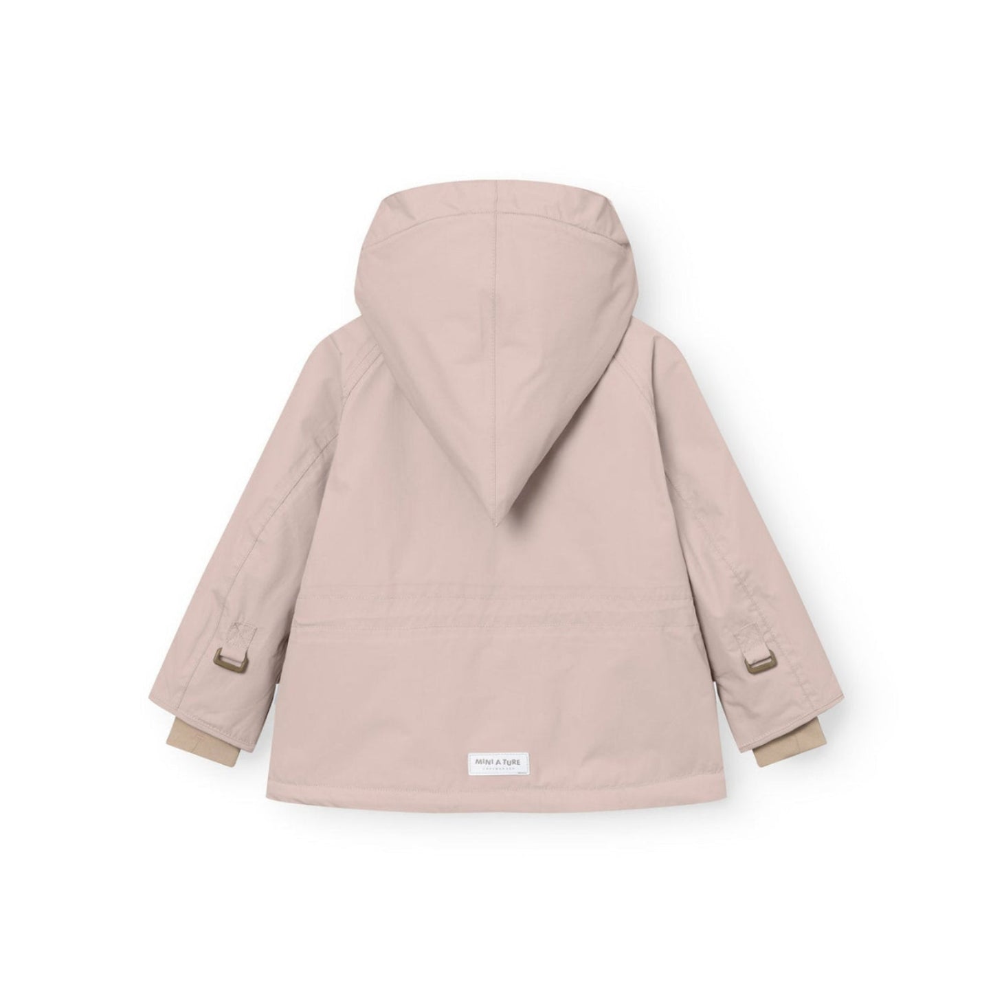 MINI A TURE Matwang fleece-lined winter jacket in cloudy rose with hood for babies and toddlers