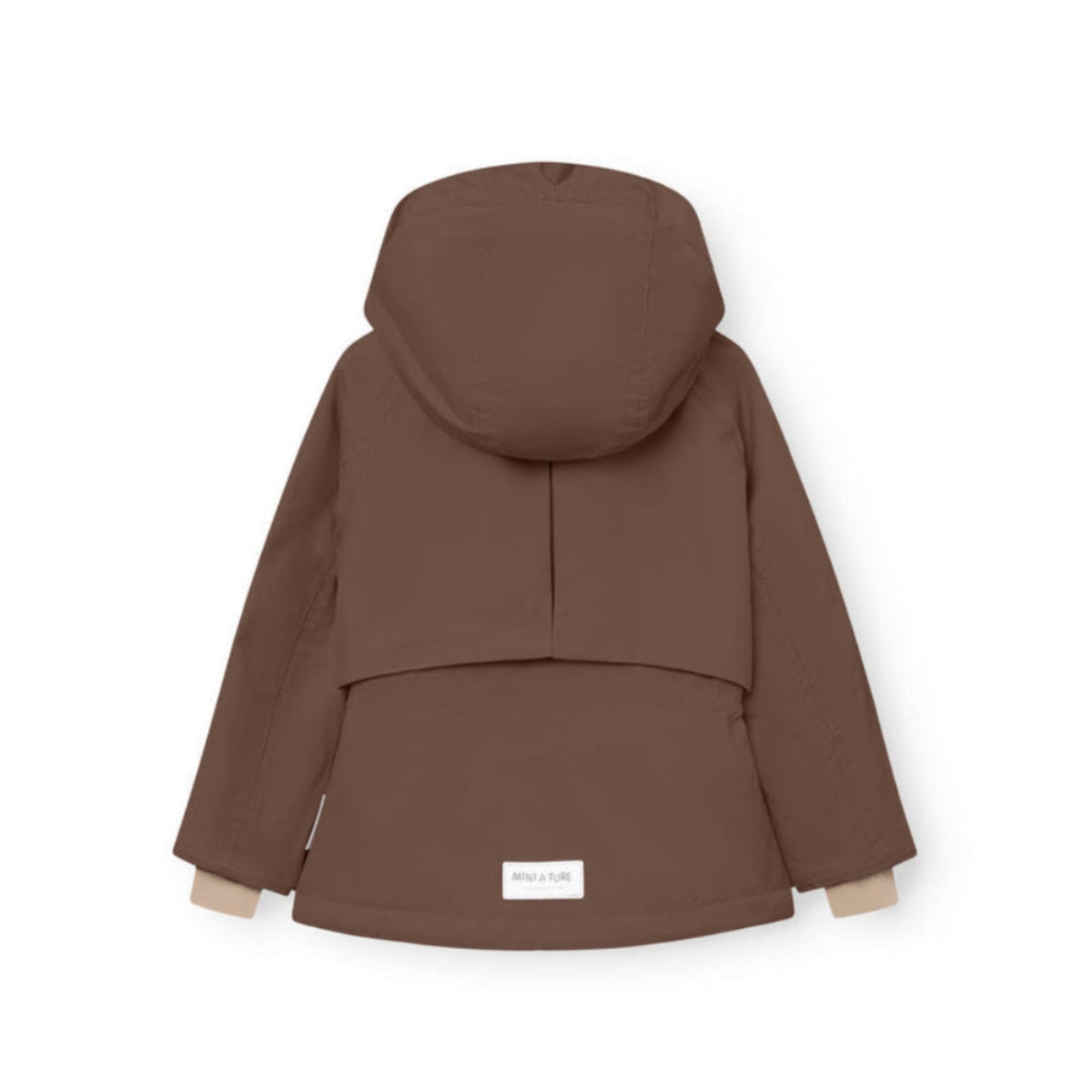 MINI A TURE Matalgeana fleece-lined chestnut brown winter jacket with hood