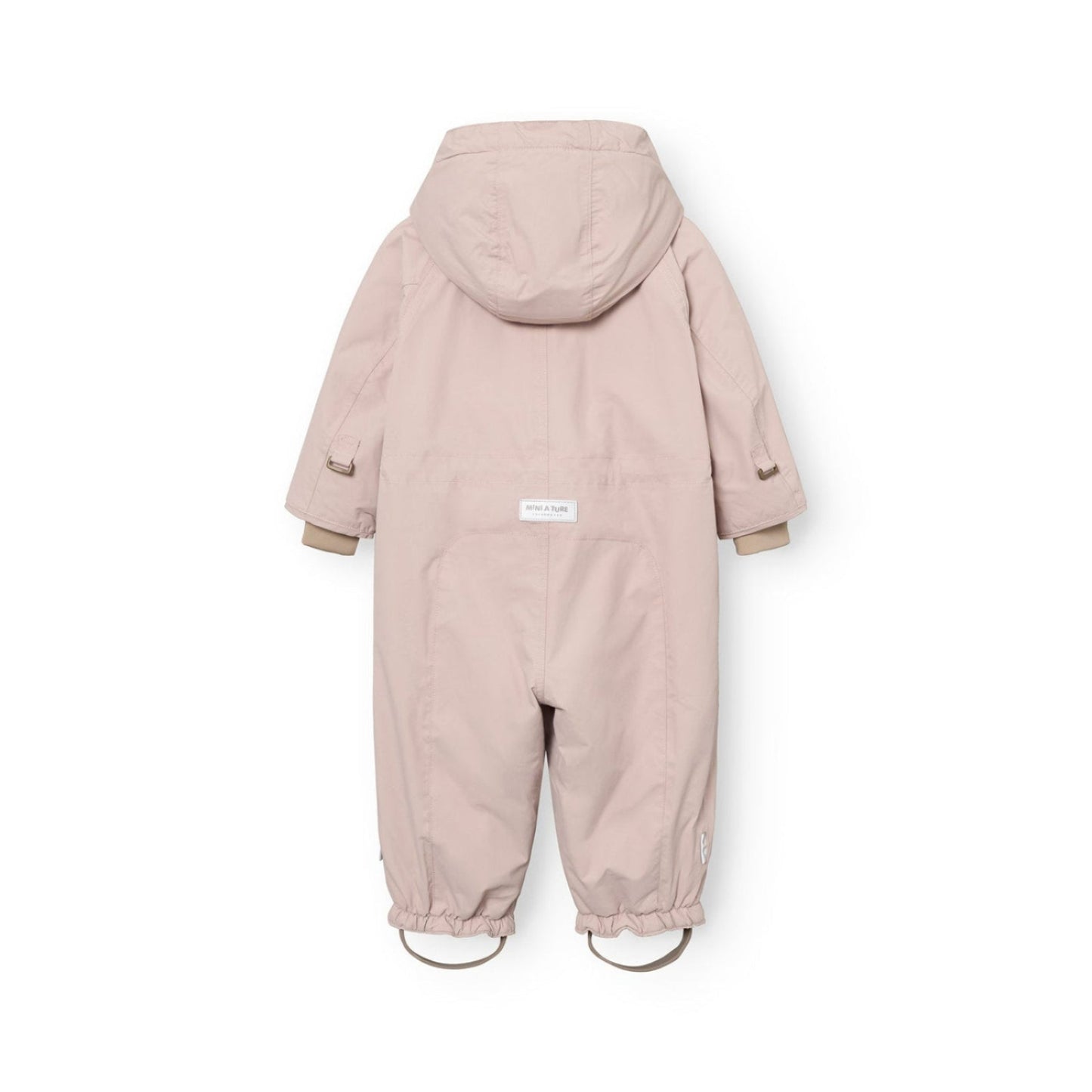 MINI A TURE Matwisti fleece-lined baby snowsuit in cloudy rose pink with attached hood