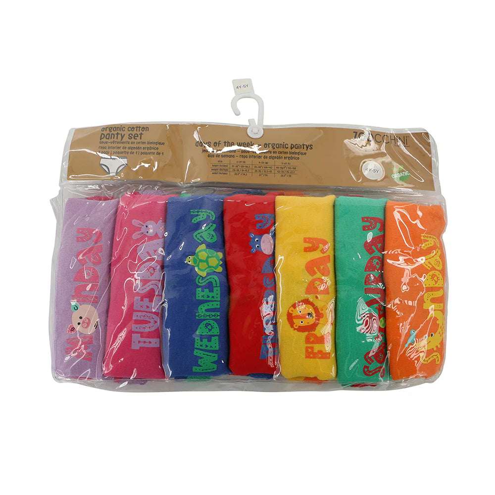 ZOOCCHINI TODDLER ORGANIC PANTYS DAYS OF THE WEEK 7PC - baby enRoute