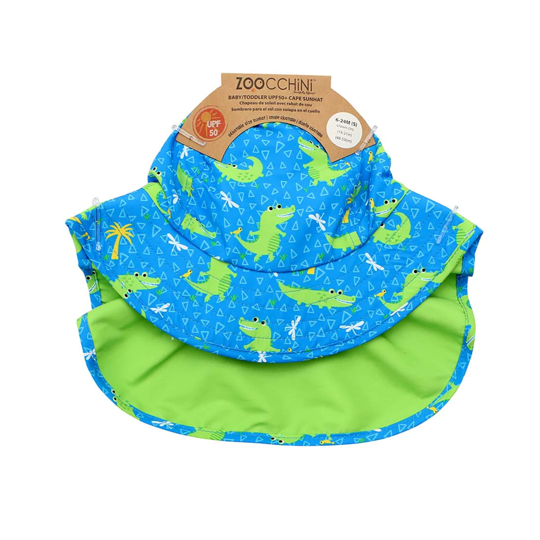 ZOOCCHINI BABY/TODDLER CAPE SUN HAT ALLIGATOR