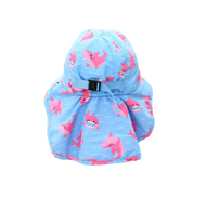 ZOOCCHINI BABY/TODDLER CAPE SUN HAT PINK SHARK