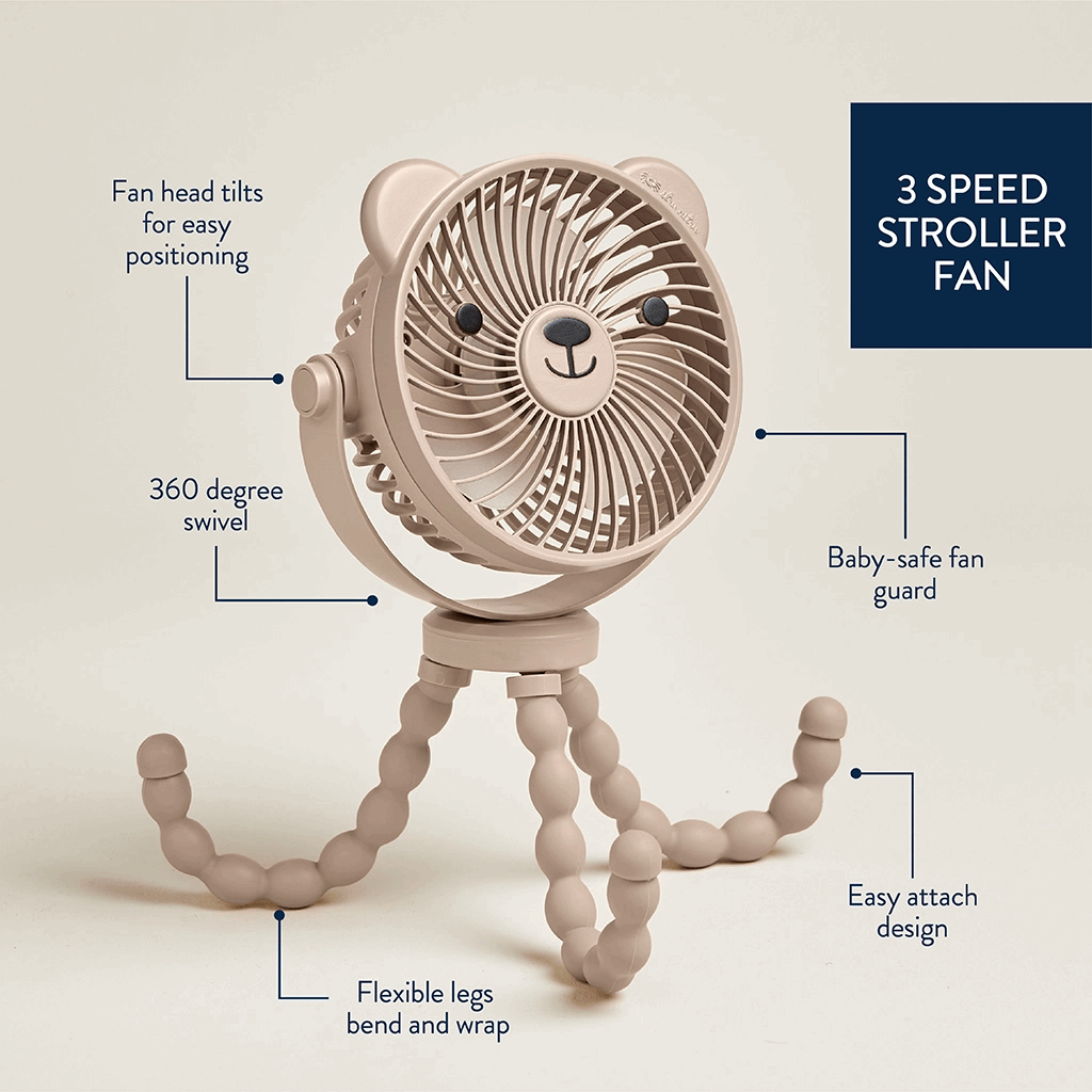 ITZY RITZY ITZY BREEZE 3-SPEED STROLLER FAN - baby enRoute