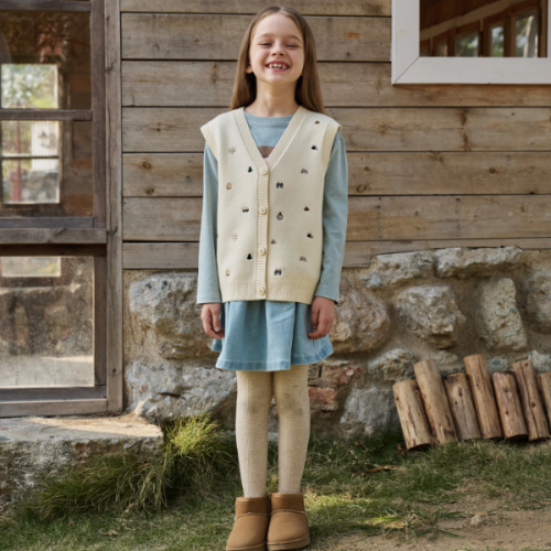 Petite Revery Cotton Knit Vest Mini Camp Revery