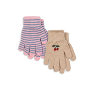 Konges Slojd Filla Gloves Cherry Stripe (2 Pack)