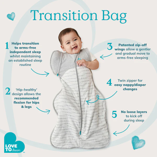 Love To Dream Swaddle Up Transition Bag Original Cotton 1.0 White Rainbow Dream