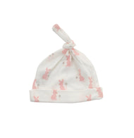 Silkberry Baby Organic Cotton Knot Hat Blush Bunny Print