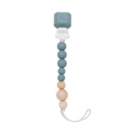 Loulou Lollipop Colour Pop Silicone & Wood Pacifier Clip Slate
