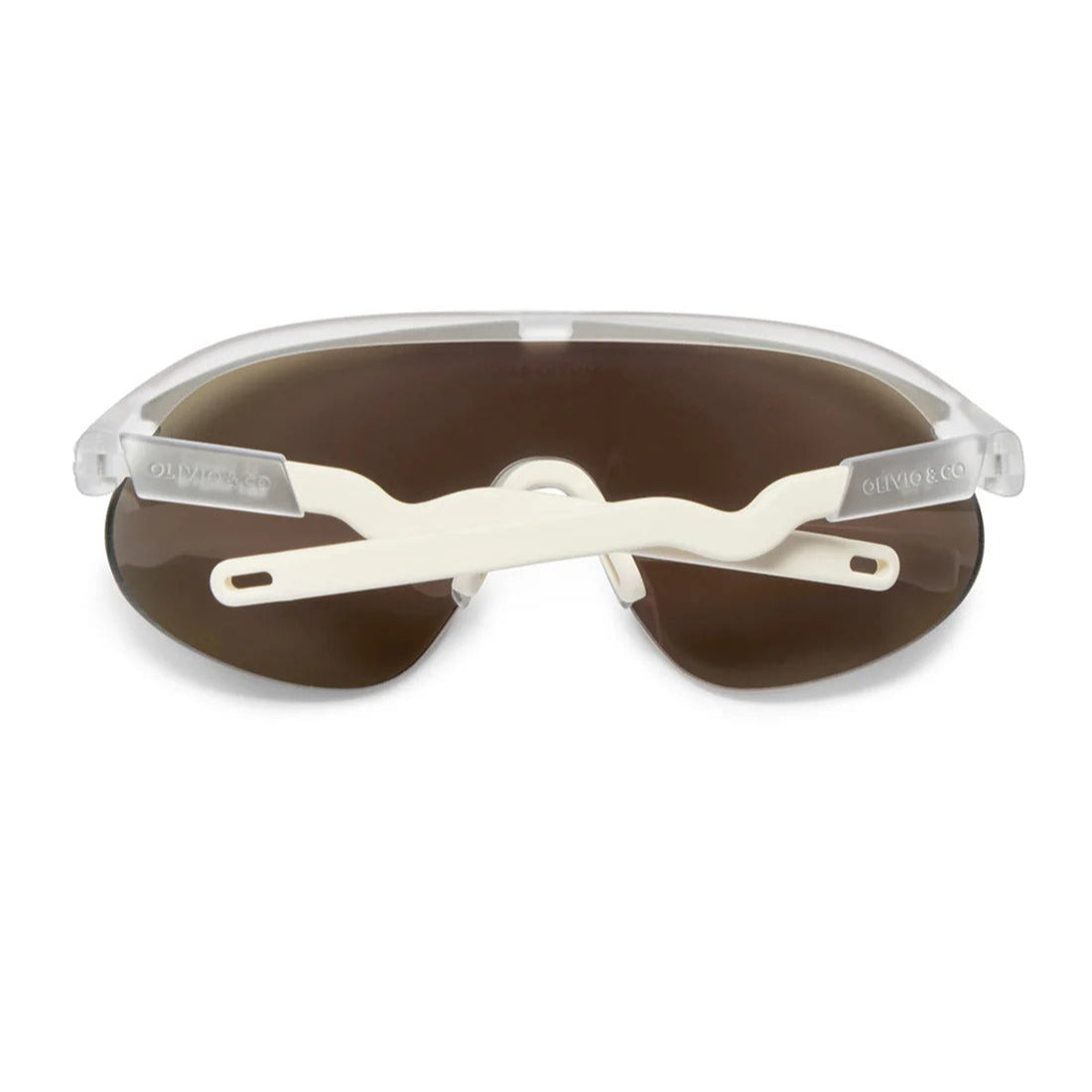 Olivio & Co sport sunglasses, white frame, brown lenses