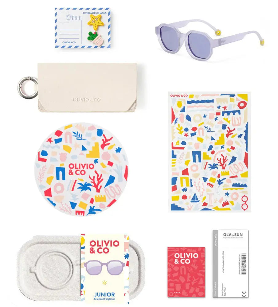 Olivio & Co Square Sunglasses Junior+ Creative Edition D Shell Purple