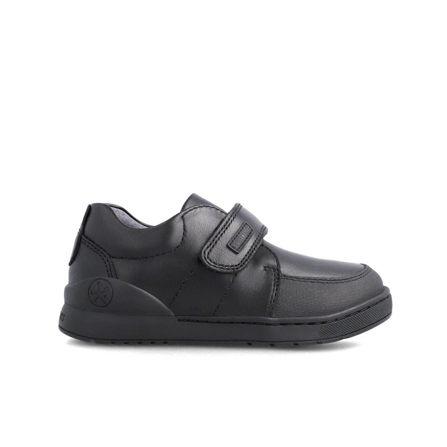 Biomecanics black napa leather velcro school shoe
