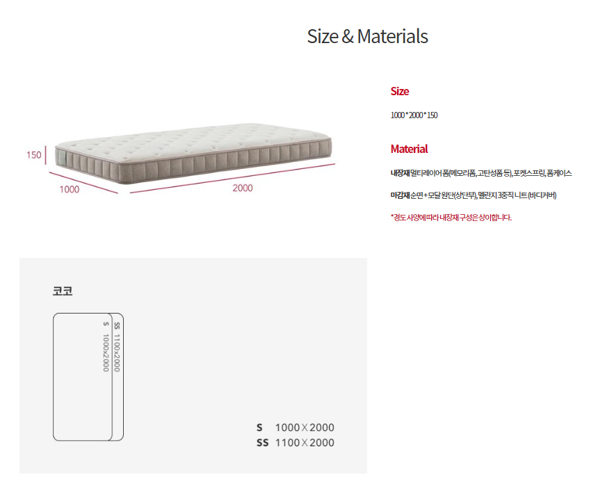 Iloom Coco Kids Spring Mattress 1000W S5G2A