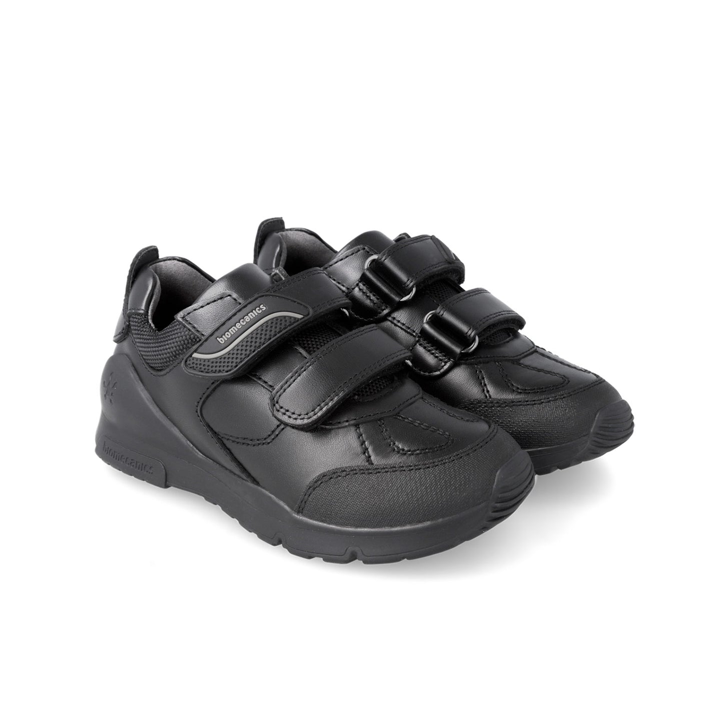 Biomecanics black napa leather velcro sneakers