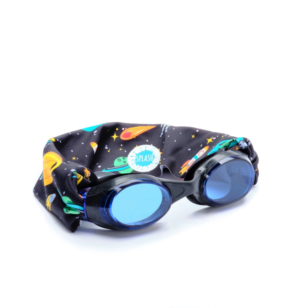 Splash swim goggles galactic pattern with blue lenses