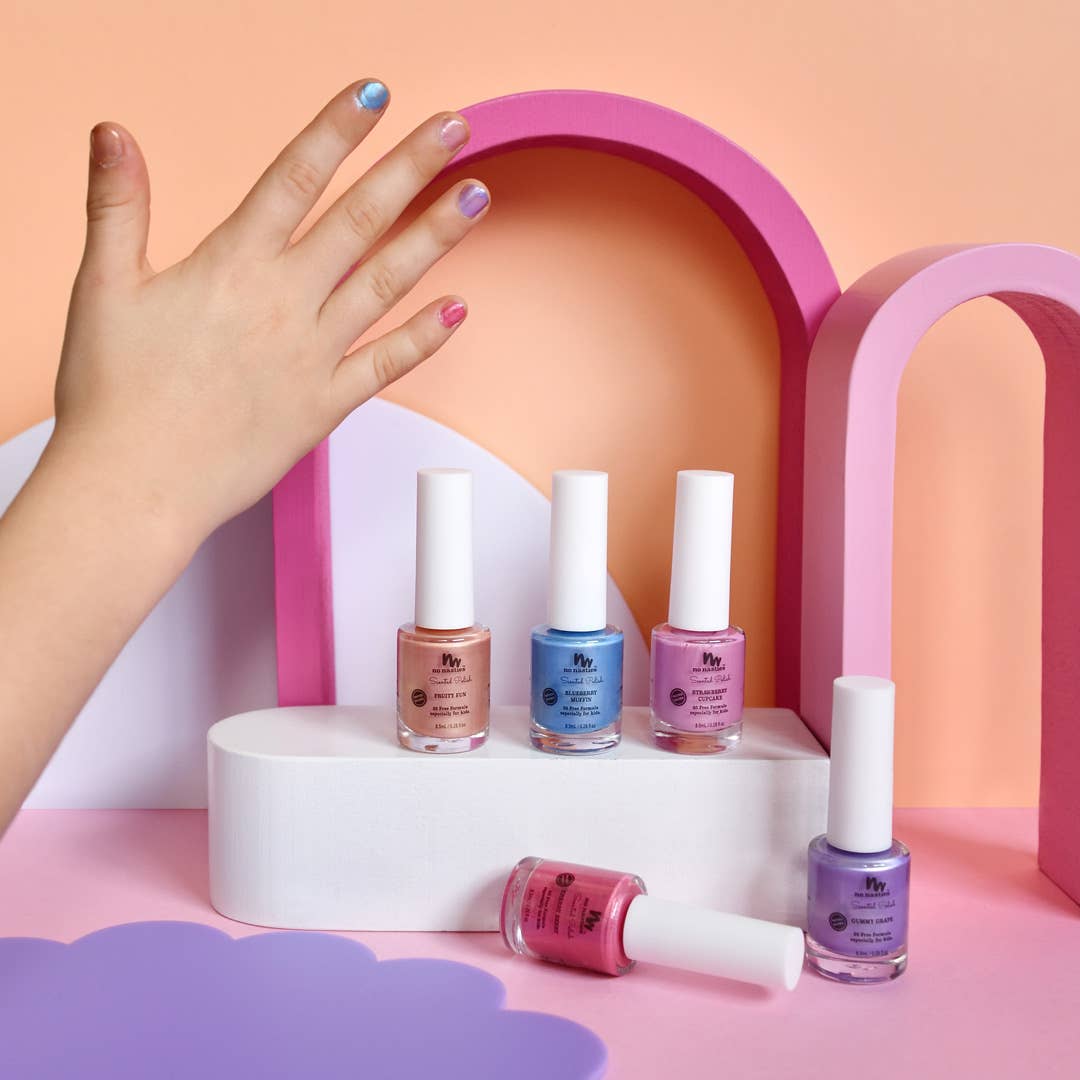 NO NASTIES KIDS 20 FREE WATER BASED SCENTED SCRATCH OFF KIDS NAIL POLISH - baby enRoute