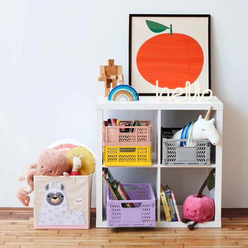 3 Sprouts Modern Folding Crate Clay